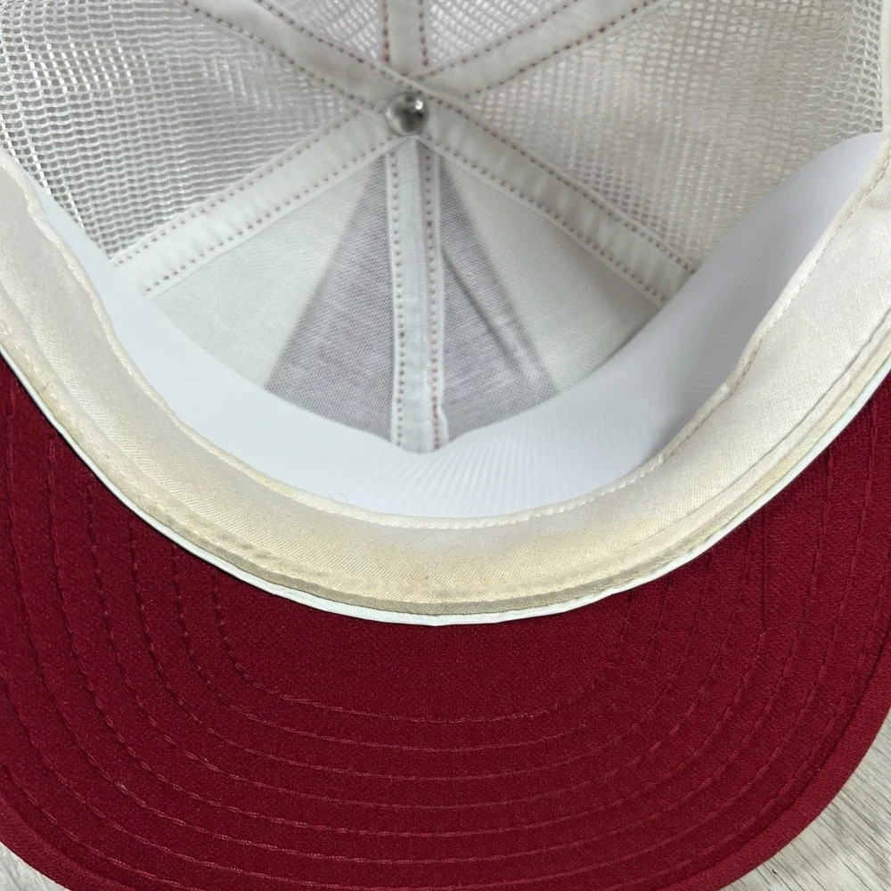 VTG 80s Alabama Crimson Tide Snapback Hat College AJD Red White Trucker Cap USA